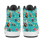 Cute Japanese Sushi Pattern Print High Top Leather Sneakers