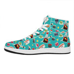 Cute Japanese Sushi Pattern Print High Top Leather Sneakers