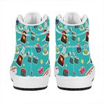 Cute Japanese Sushi Pattern Print High Top Leather Sneakers