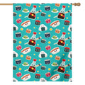 Cute Japanese Sushi Pattern Print House Flag