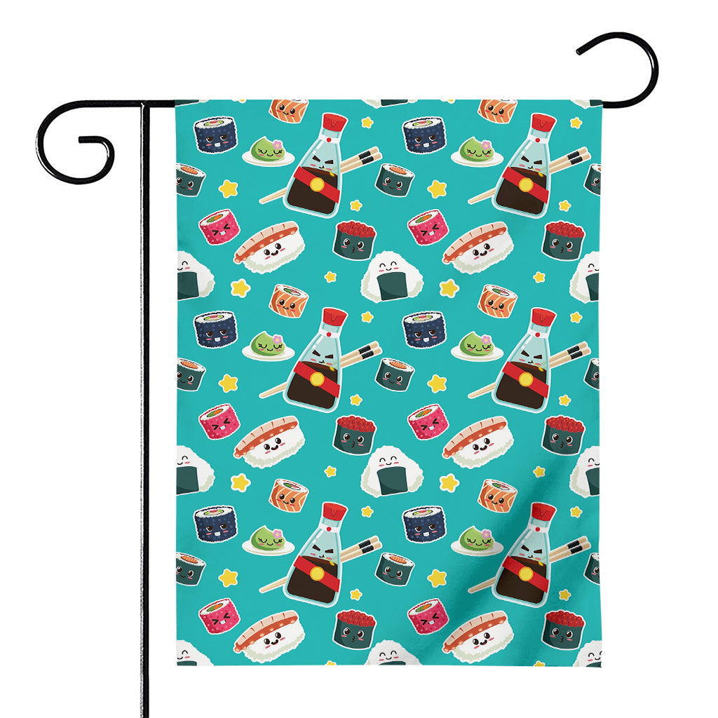 Cute Japanese Sushi Pattern Print House Flag