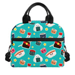 Cute Japanese Sushi Pattern Print Insulated Lunch Bag