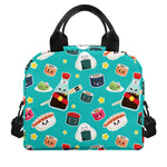 Cute Japanese Sushi Pattern Print Insulated Lunch Bag