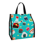 Cute Japanese Sushi Pattern Print Insulated Lunch Tote