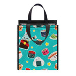 Cute Japanese Sushi Pattern Print Insulated Lunch Tote