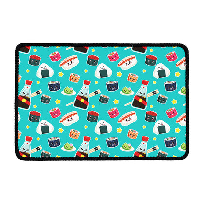 Cute Japanese Sushi Pattern Print Kitchen Mat