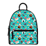 Cute Japanese Sushi Pattern Print Leather Backpack