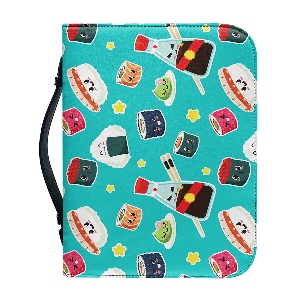 Cute Japanese Sushi Pattern Print Leather Bible Cover