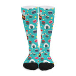 Cute Japanese Sushi Pattern Print Long Socks