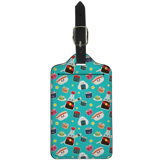 Cute Japanese Sushi Pattern Print Luggage Tag