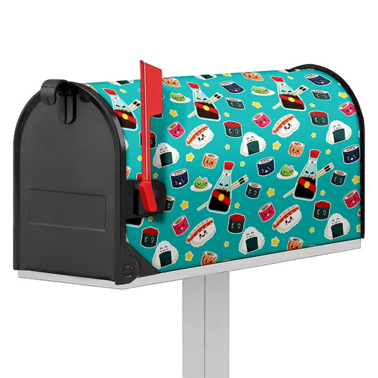 Cute Japanese Sushi Pattern Print Mailbox Cover