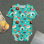 Cute Japanese Sushi Pattern Print Men's Bodysuit