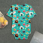 Cute Japanese Sushi Pattern Print Men's Bodysuit