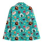 Cute Japanese Sushi Pattern Print Men's Cotton Blazer