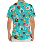 Cute Japanese Sushi Pattern Print Men's Deep V-Neck Shirt