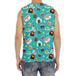 Cute Japanese Sushi Pattern Print Men's Fitness Tank Top