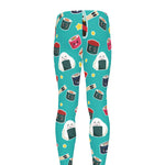 Cute Japanese Sushi Pattern Print Men's leggings