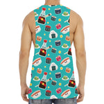 Cute Japanese Sushi Pattern Print Men's Muscle Tank Top