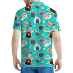 Cute Japanese Sushi Pattern Print Men's Polo Shirt