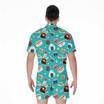 Cute Japanese Sushi Pattern Print Men's Rompers