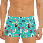 Cute Japanese Sushi Pattern Print Men's Short Boxer Briefs