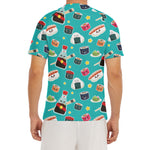Cute Japanese Sushi Pattern Print Men's Short Sleeve Rash Guard