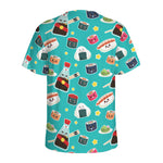 Cute Japanese Sushi Pattern Print Men's Sports T-Shirt