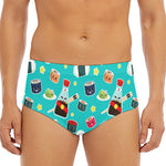 Cute Japanese Sushi Pattern Print Men's Triangle Swim Briefs