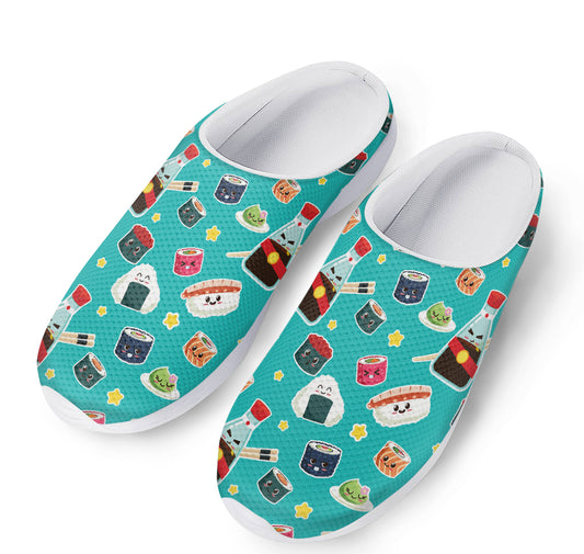Cute Japanese Sushi Pattern Print Mesh Casual Shoes