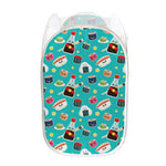 Cute Japanese Sushi Pattern Print Mesh Laundry Hamper