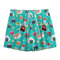 Cute Japanese Sushi Pattern Print Mesh Shorts