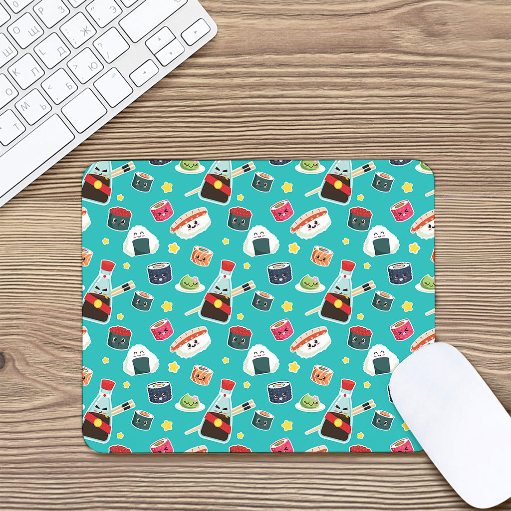 Cute Japanese Sushi Pattern Print Mouse Pad