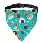 Cute Japanese Sushi Pattern Print Over The Collar Dog Bandana