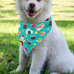 Cute Japanese Sushi Pattern Print Over The Collar Dog Bandana