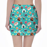 Cute Japanese Sushi Pattern Print Pencil Mini Skirt