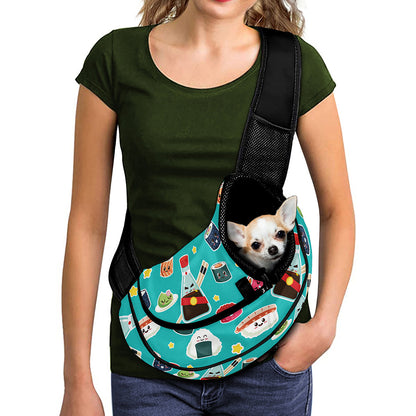 Cute Japanese Sushi Pattern Print Pet Sling Carrier
