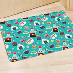 Cute Japanese Sushi Pattern Print Polyester Doormat