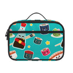 Cute Japanese Sushi Pattern Print Portable Lunch Bag