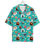 Cute Japanese Sushi Pattern Print Rayon Hawaiian Shirt