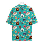 Cute Japanese Sushi Pattern Print Rayon Hawaiian Shirt