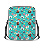 Cute Japanese Sushi Pattern Print Rectangular Crossbody Bag