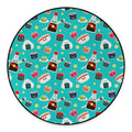 Cute Japanese Sushi Pattern Print Round Floor Mat
