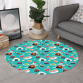 Cute Japanese Sushi Pattern Print Round Rug