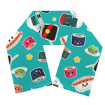 Cute Japanese Sushi Pattern Print Scarf