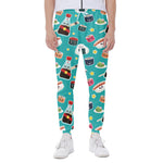 Cute Japanese Sushi Pattern Print Scuba Joggers