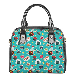 Cute Japanese Sushi Pattern Print Shoulder Handbag