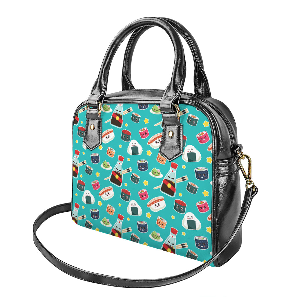 Cute Japanese Sushi Pattern Print Shoulder Handbag