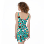 Cute Japanese Sushi Pattern Print Sleeveless Bodycon Dress