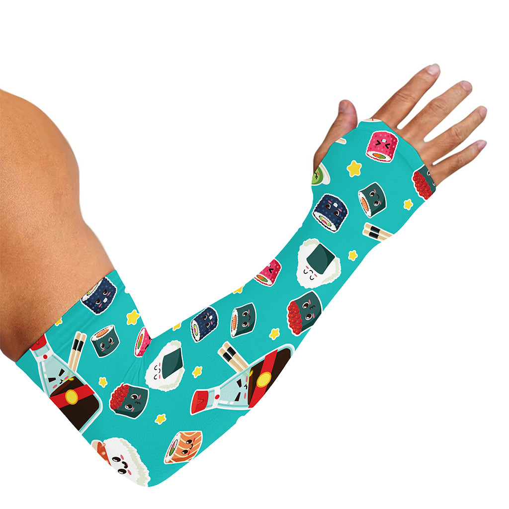 Cute Japanese Sushi Pattern Print Sun Protection Arm Sleeves