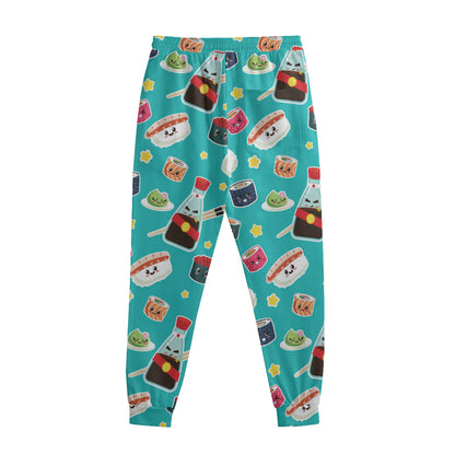 Cute Japanese Sushi Pattern Print Sweatpants